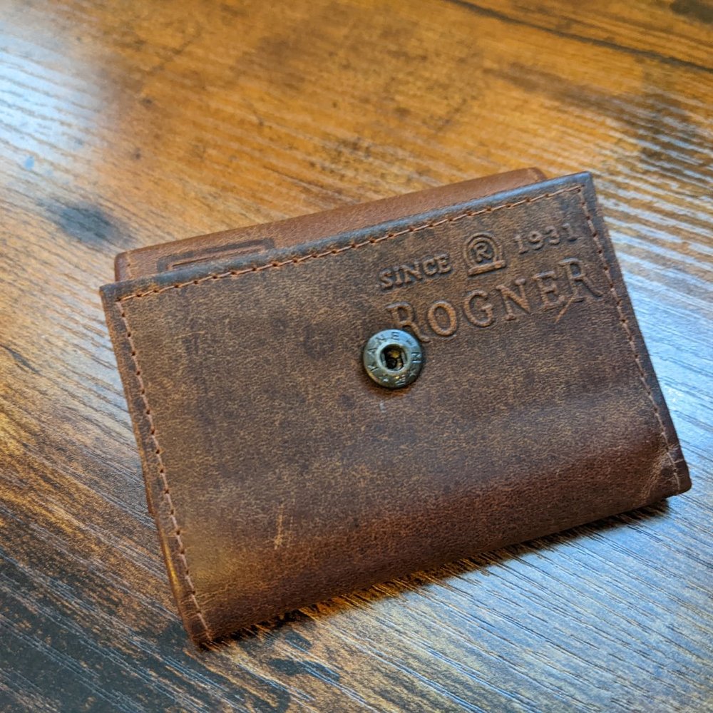 Leather Rogner Lederwaren Genuine  Leather Men's Swiss wallet Vintage